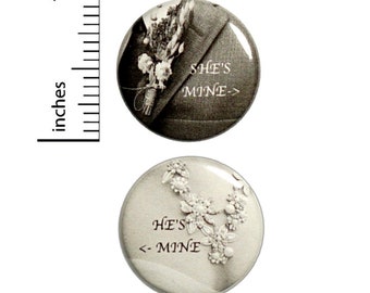 Wedding Reception Buttons 2-Pack // Cheap Table Favors // Elegant Pins Set of 2 // 1 Inch Pins 12-19-31