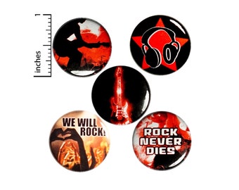 Rock Music Pin for Backpack Buttons or Fridge Magnets Rock Musician Gifts Pins Lapel Pin Rock Rocker Music Birthday Gift Set 1" P47-3