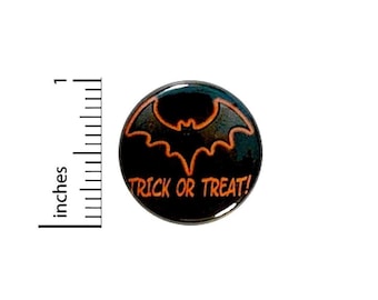 Trick Or Treat Halloween Button Party Favor Treat Bag Pin Spooky Bat Pinback 1 Inch