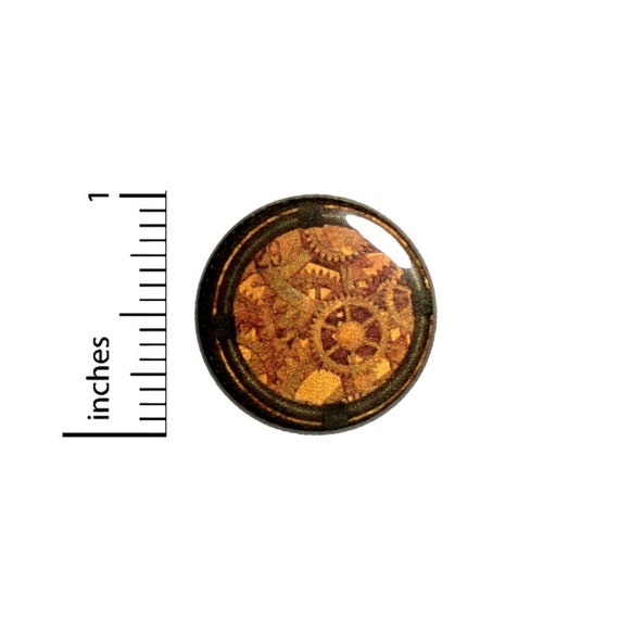 Steampunk Clockwork Button // Victorian Pin // Steampunk Clock Pinback // Pin 1 Inch 11-11