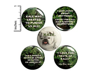 Funny Sarcastic Buttons I Hate Kale Pins for Backpacks or Jackets Lapel Pins Badges Kale Is Gross 5 Pack Gift Set 1" P34-3