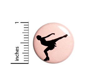 Figure Skating Pin Button or Fridge Magnet, Figure Skater Gift, Ice Skating Gift, Birthday Gift, Ice Skating Button or Magnet, 1" #80-29