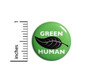 Green Button Eco Friendly Green Earth Friendly Human Recycle Rad Pin 1 Inch #55-1