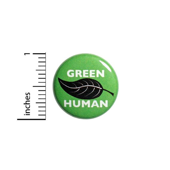 Green Button Eco Friendly Green Earth Friendly Human Recycle Rad Pin 1 Inch #55-1