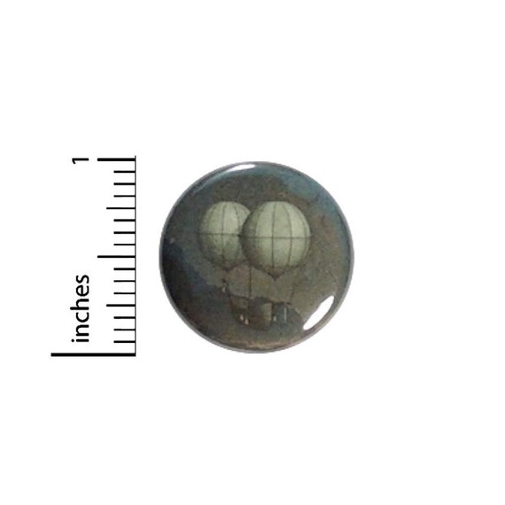 Flying Machine Balloons Dieselpunk Button // Backpack or Jacket Pinback // Steampunk Vintage Style Pin // 1 Inch 13-28