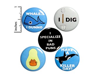 Pun Button 5 Pack Backpack Pins 1" P24-2