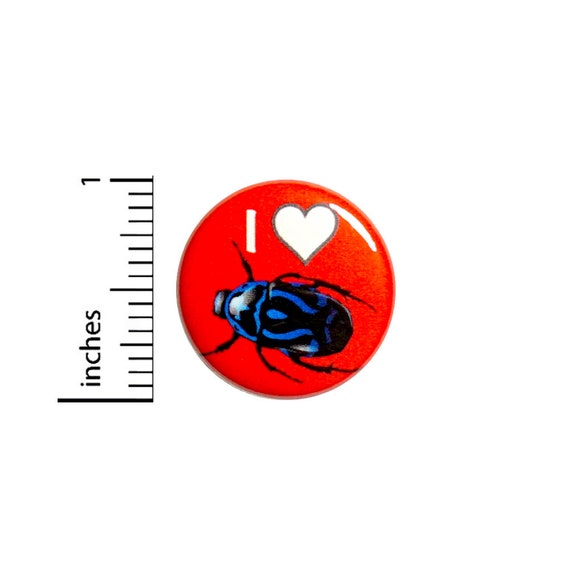 I Love Bugs Insects Funny Button Pinback Random Humor Backpack Pin 1 Inch 79-2