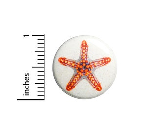 Starfish Pin Button or Fridge Magnet, Cute Beach Pin, Starfish Gift, Starfish Button, Beach, Button Pin or Magnet, Beach Gift, 1" 87-6