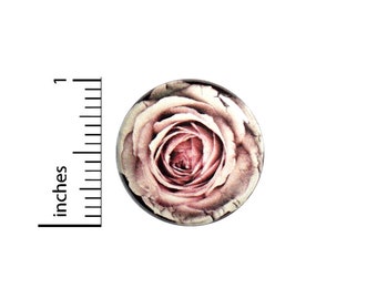 Rose Button Pin Pretty Pink Antique Style Rad Unique Cheap Gift Backpack Pinback 1 Inch #61-32  -
