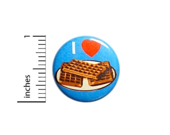 I Love Waffles Button Cute Backpack Pin 1 Inch #83-16