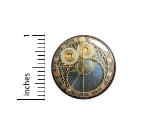 Steampunk Instruments Button // Compass Map Pinback for Backpack or Cosplay // Dieselpunk Pin // 1 Inch 14-13