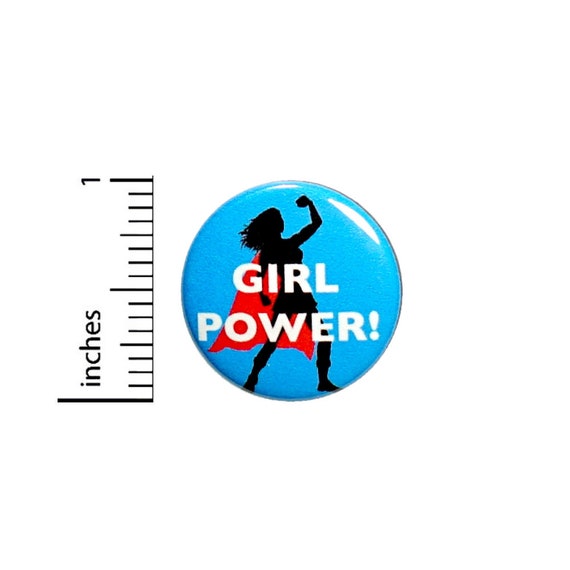 Girl Power! Superhero Super Chick Woman Girl In Cape Awesome Fun Gift 1 Inch #35-28 -