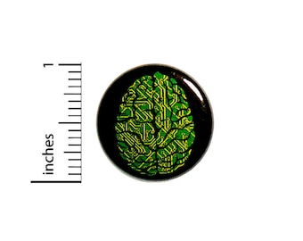 Geeky Nerdy Cool Computer Chip Motherboard Brain Jacket Backpack Pin 1 Inch #42-12