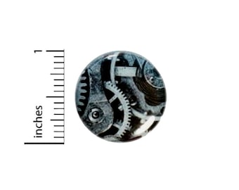 Dieselpunk Gears Button // for Backpack or Jacket Pinback // Cosplay Steampunk Pin // 1 Inch 14-11