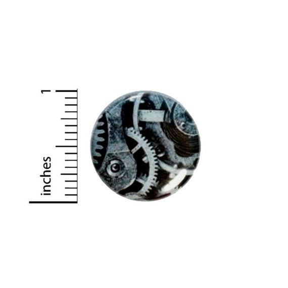 Dieselpunk Gears Button // for Backpack or Jacket Pinback // Cosplay Steampunk Pin // 1 Inch 14-11