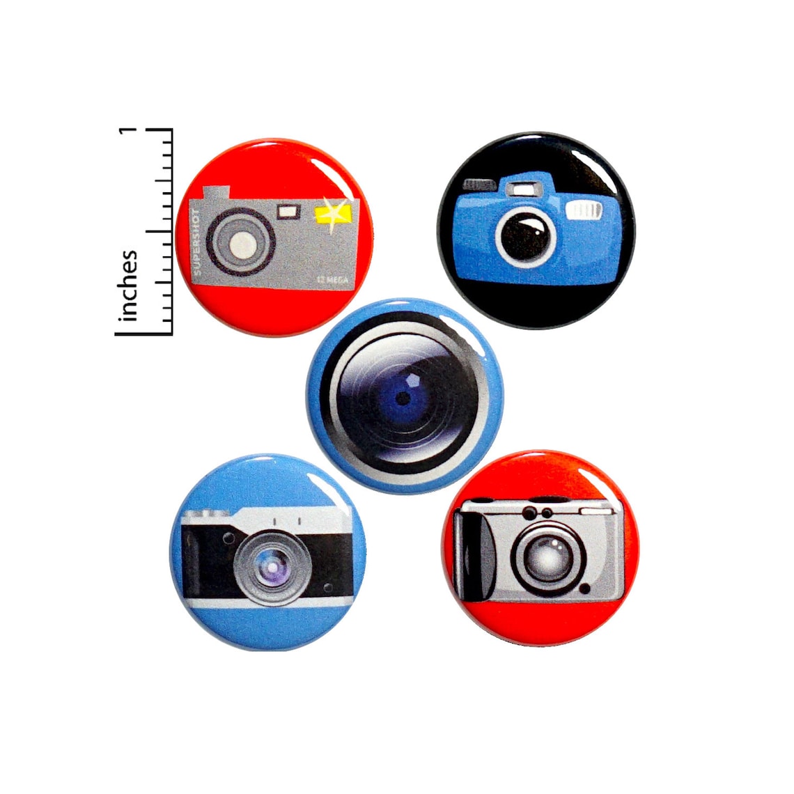 Photography Button 5 Pack of Backpack Pins Cute Buttons Cool Etsy