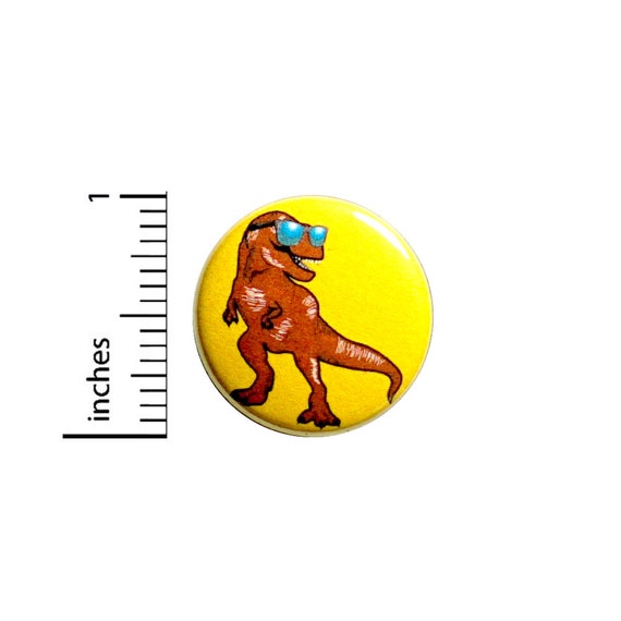 Funny T-Rex With Sunglasses Button Backpack Pin Summer Pinback Random 1 Inch #82-7