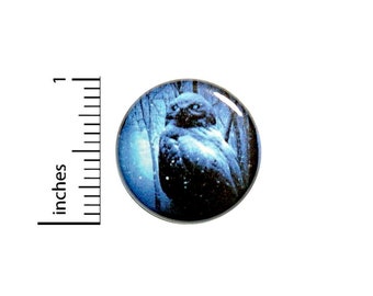 Dark Owl Button // Goth Emo Ghostly Winter Pinback // Humor Geekery Nerdy Pin // 1 Inch 14-9