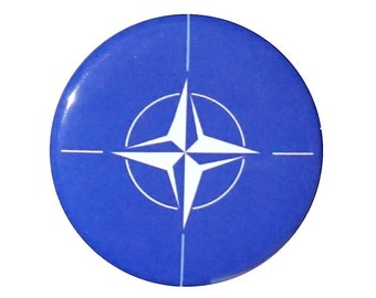 Blue Compass Pin Button Traveler RV Camper Van Pin-Back Button for Jacket Lapel or Backpack Large 2.25 Inch 119-3-225N