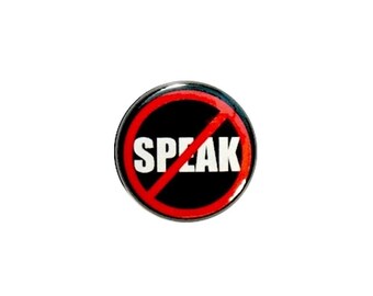 Funny Librarian or Introvert Button Pin or Fridge Magnet Introvert Humor Don't Speak Be Quiet Pin Button or Refrigerator Magnet 1" #36-29