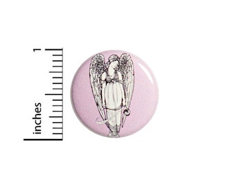 Angel Button or Fridge Magnet, Angel Gifts, Backpack Pin, Cool Gift, Jacket Pin, Cool Angel Button Pin or Fridge Magnet, 1 Inch #81-1