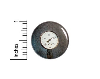 Steampunk Gauge Button //  Backpack or Jacket Lapel Pin // Button Dieselpunk // Pinback 1 Inch 3-27