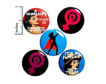 Feminist Buttons 5 Pack of Pins for Backpacks Jackets or Fridge Magnets 1 Inch P29-2