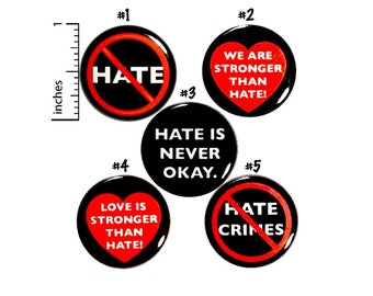 No Hate, Kindness Pin for Backpack Buttons, Be Kind Pins, Lapel Pins Cool Brooches Badges No Hate Crimes Anti-Hate Buttons Gift Set 1" P25-5