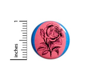 Cool Backpack Pin Button Pink Rose Blue Cute Pretty Jacket Pinback 1 Inch #55-3