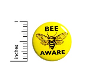 Bee Button Backpack Pin Bee Aware Badge Save The Bees Endangered Disappearing Honey Bees Awareness Backpack Jacket Pin 1 Inch 1 Inch #46-2