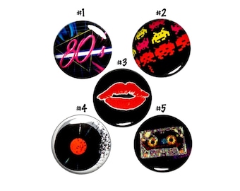 I Love The 80'S Pin Buttons, Retro 80's Jacket Pins, 80's Backpack Pins, The 80's Gift Set, Backpack Pin 5 Pack, 80s Music Movies 1" EP3-1