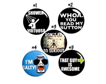 Funny Silly Buttons, Birthday Gift, 5 Pack, Backpack Pins, Weird, Sarcastic Buttons Pins, Awesome Gift Set 1" #P11-2
