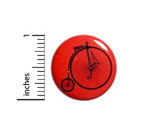 Unicycle Bicycle Button Red Vintage Style Cool Backpack Jacket Pin 1 Inch #39-29