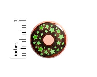 Cute Donut Stars Pink Button Cute Geeky Nerdy Backpack Jacket Pin 1 Inch #46-19 -
