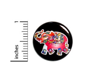 Pink Mandala Elephant Rad Tattoo Style Awesome Jacket Backpack Pinback 1 Inch #60-11