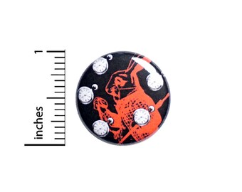 Alice In Wonderland, White Rabbit in Red, Backpack Pin, Lapel Pin, Button Pin for Backpacks or Fridge Magnet, Red, Black, Cool, 1 Inch 95-9