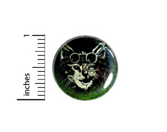 Steampunk Cat Button // Backpack or Jacket Pinback // Funny Cool Pin //  1 Inch 7-11