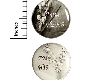 Wedding Reception Buttons 2-Pack // Cheap Table Favors // Elegant Pins Set of 2 // 1 Inch Pins 12-20-29