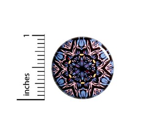 Mandala Flower Button or Fridge Magnet, Mandala Gift, Fantasy Flower, Purple, Pink, Flower Gift, Button or Fridge Magnet, 1 Inch #81-26
