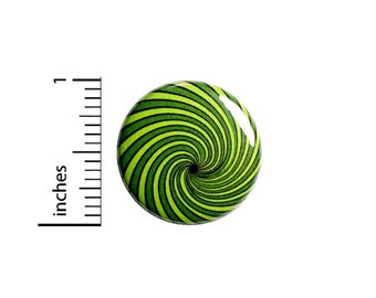 Green Spiral Button or Fridge Magnet, Cool Weird Pin, Lapel Pin, Jacket Pin, Rad, Pin for Backpacks or Magnet, 1 Inch 89-7