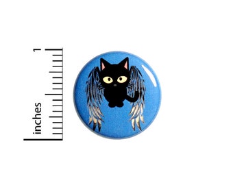 Angel Kitty Button or Fridge Magnet, Angel Cat Gift, Sarcastic Cat, Cool Pin Sarcastic Pin, Button Pin or Fridge Magnet, Gift, 1 Inch #81-3