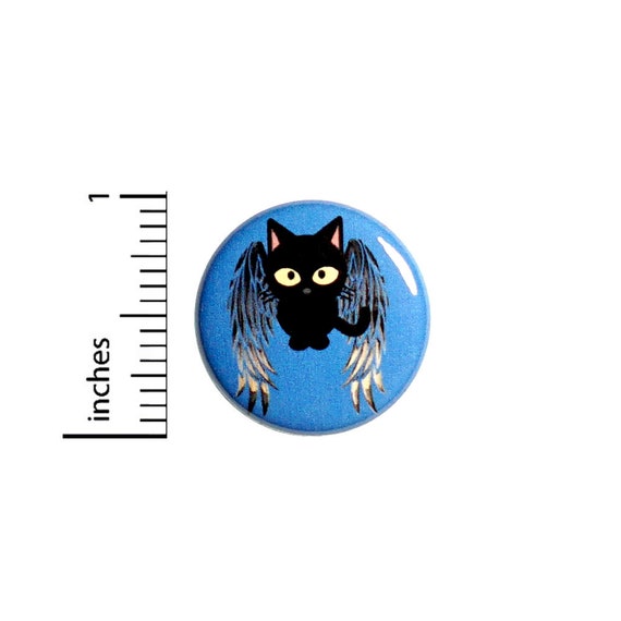 Angel Kitty Button or Fridge Magnet, Angel Cat Gift, Sarcastic Cat, Cool Pin Sarcastic Pin, Button Pin or Fridge Magnet, Gift, 1 Inch #81-3