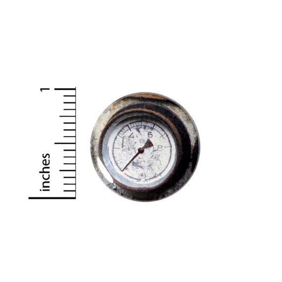 Steampunk Button // Backpack or Jacket Pinback // Vintage Style Gauge Dieselpunk Pin // 1 Inch 13-26