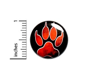 Wolf Paw Button Backpack Pin Orange Pinback Jacket Badge Cool Rad 1 Inch 75-9