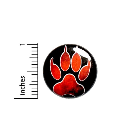 Wolf Paw Button Backpack Pin Orange Pinback Jacket Badge Cool Rad 1 Inch 75-9