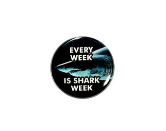Cool Shark Pin Button or Fridge Refrigerator Magnet Cool Shark Sea Life Fridge Magnet or Button 1 Inch #27-25