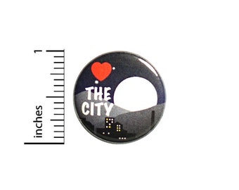 Love The City Button Backpack Pin 1 Inch #84-16