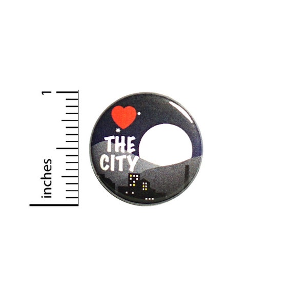 Love The City Button Backpack Pin 1 Inch #84-16