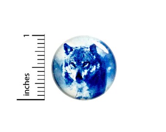 Cool Blue White Wolf Winter Button Badge Backpack Jacket Pin Random 1 Inch #50-14