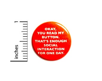 Funny Introvert Button Backpack Pin Funny Pinback Lapel Pin Sarcastic Button Cute Brooch Jacket Pin 1 Inch  #83-7